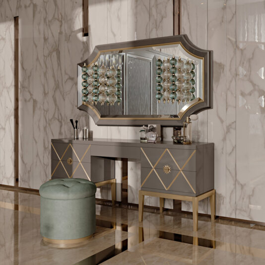 Art Deco Inspired Italian Designer 5 Drawer Dressing Table Art Deco Inspired Italian Designer 5 Drawer Dressing Table