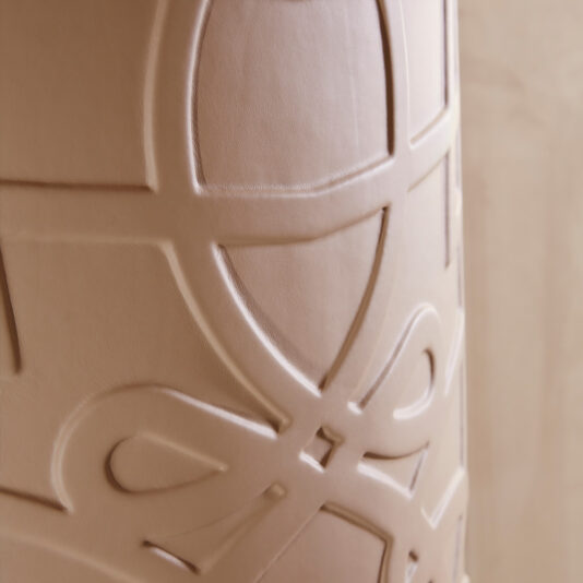 Art Deco Inspired Tiered Leather Upholstered Chair