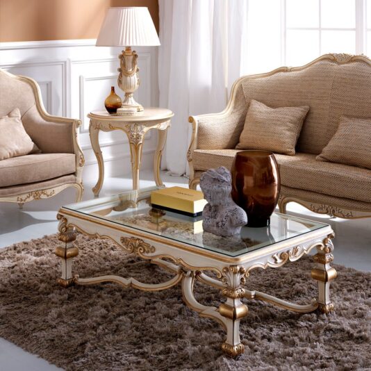 Baroque Reproduction Classic Italian Glass Coffee Table Baroque Reproduction Classic Italian Glass Coffee Table