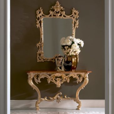 Baroque Reproduction Ivory And Gold Italian Wall Mirror Baroque Reproduction Ivory And Gold Italian Wall Mirror