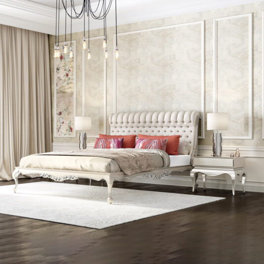 Luxury Silver Leaf Bedside Table Luxury Silver Leaf Bedside Table