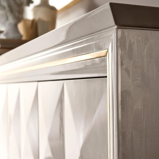 Bespoke Italian Diamond Design Ivory Sideboard