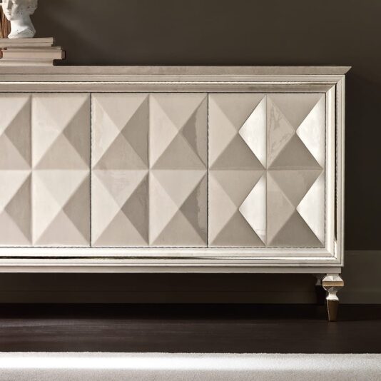 Bespoke Italian Diamond Design Ivory Sideboard