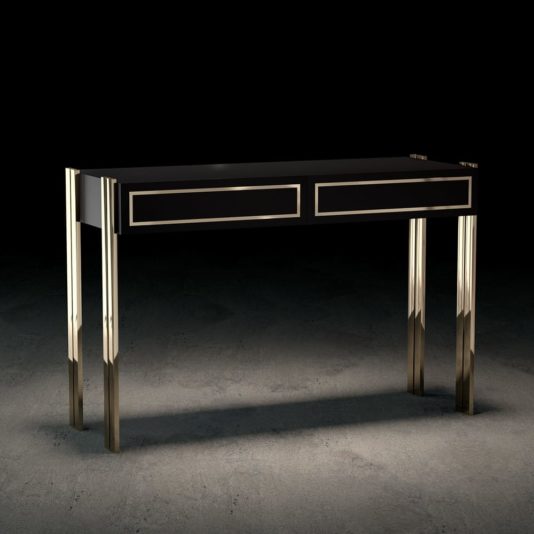 Black And Gold Art Deco Inspired Designer Console