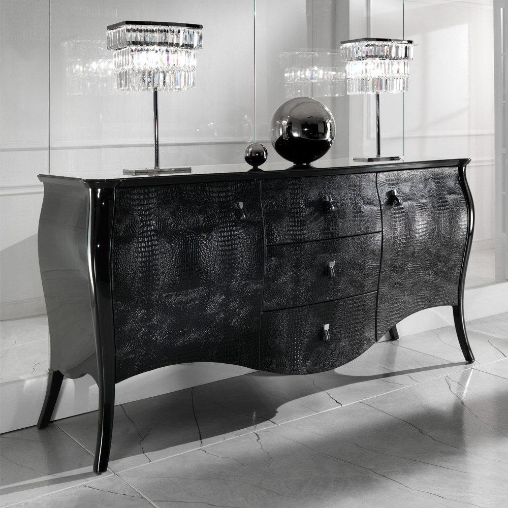 Black Lacquered Designer Cabinet