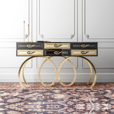 Contemporary Black and Gold Console Table Contemporary Black and Gold Console Table