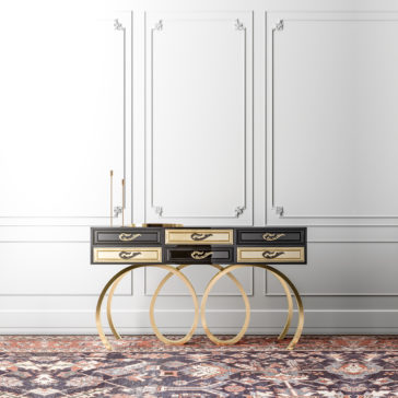 Contemporary Black and Gold Console Table Contemporary Black Gold Console Table