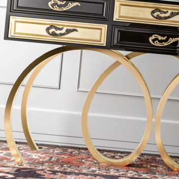 Contemporary Black and Gold Console Table Contemporary Black Gold Console Table