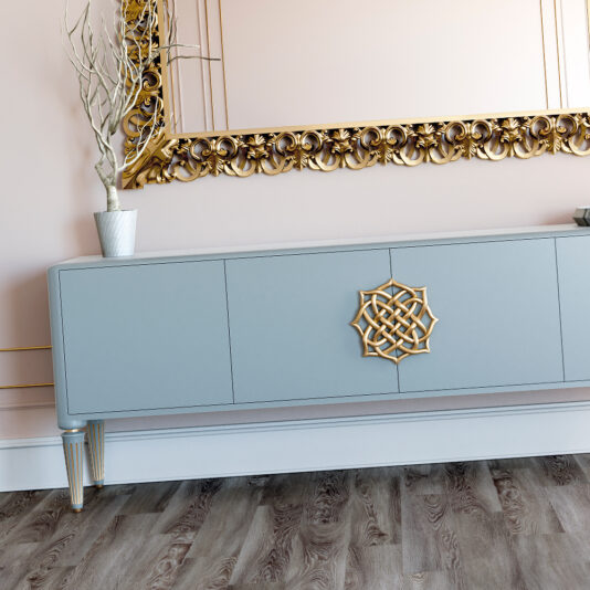 Beautiful Duck Egg Blue Lacquered High End Sideboard
