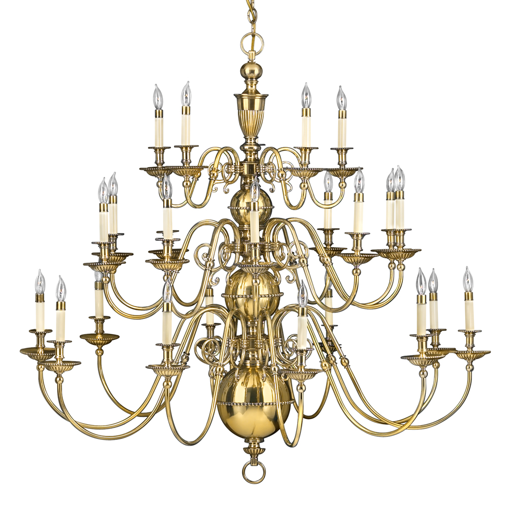 Classic Colonial Solid Brass Chandelier