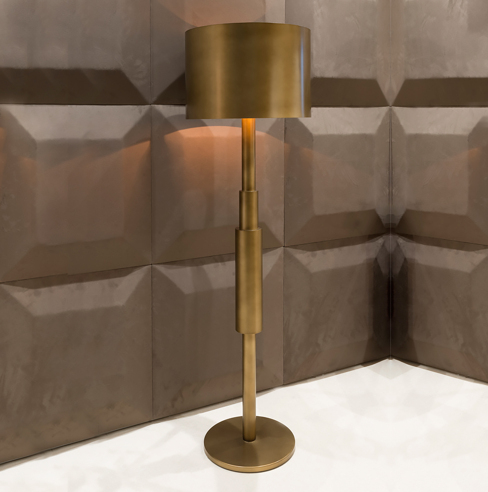 Contemporary Italian Burnished Brass Floor Lamp