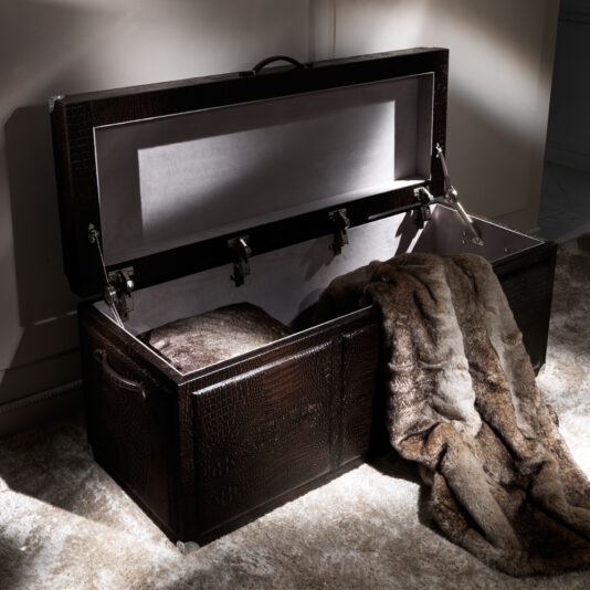 Luxury Italian Red Velvet Storage Ottoman Luxury Italian Leather Storage Trunk