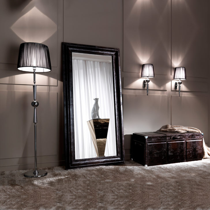 Luxury Italian Leather Floor Standing Mirror