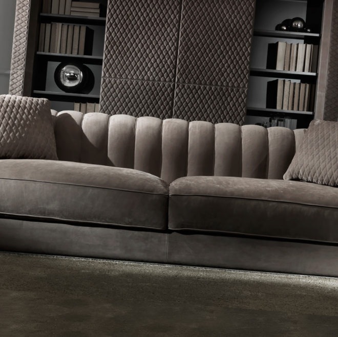 Large Modern Chocolate Brown Nubuck Leather Italian Sofa - Juliettes ...