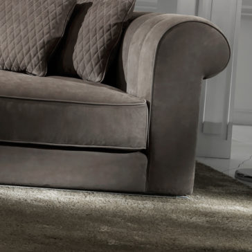 Large Contemporary Chocolate Brown Nubuck Leather Italian Sofa