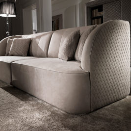 Exclusive Modern Italian Quilted Nubuck Sofa