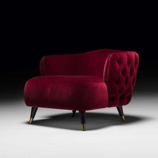 Button Upholstered Designer Velvet Tub chair