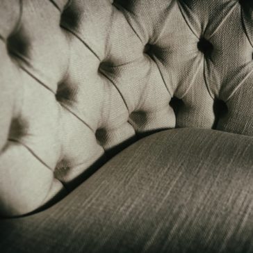 Button Upholstered Italian Designer Linen Chaise Longue