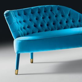 Button Upholstered Italian Designer Velvet Chaise Longue