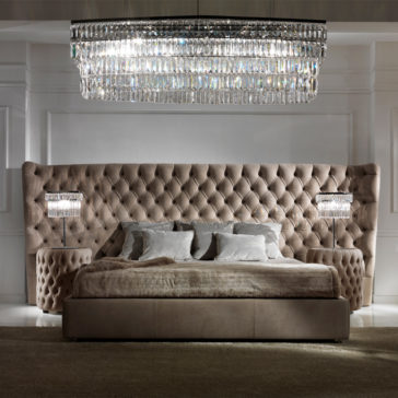 Glass Pendant Contemporary Chrome Designer Italian Table Lamp Button Upholstered Leather Italian Bed with Extended Headboard