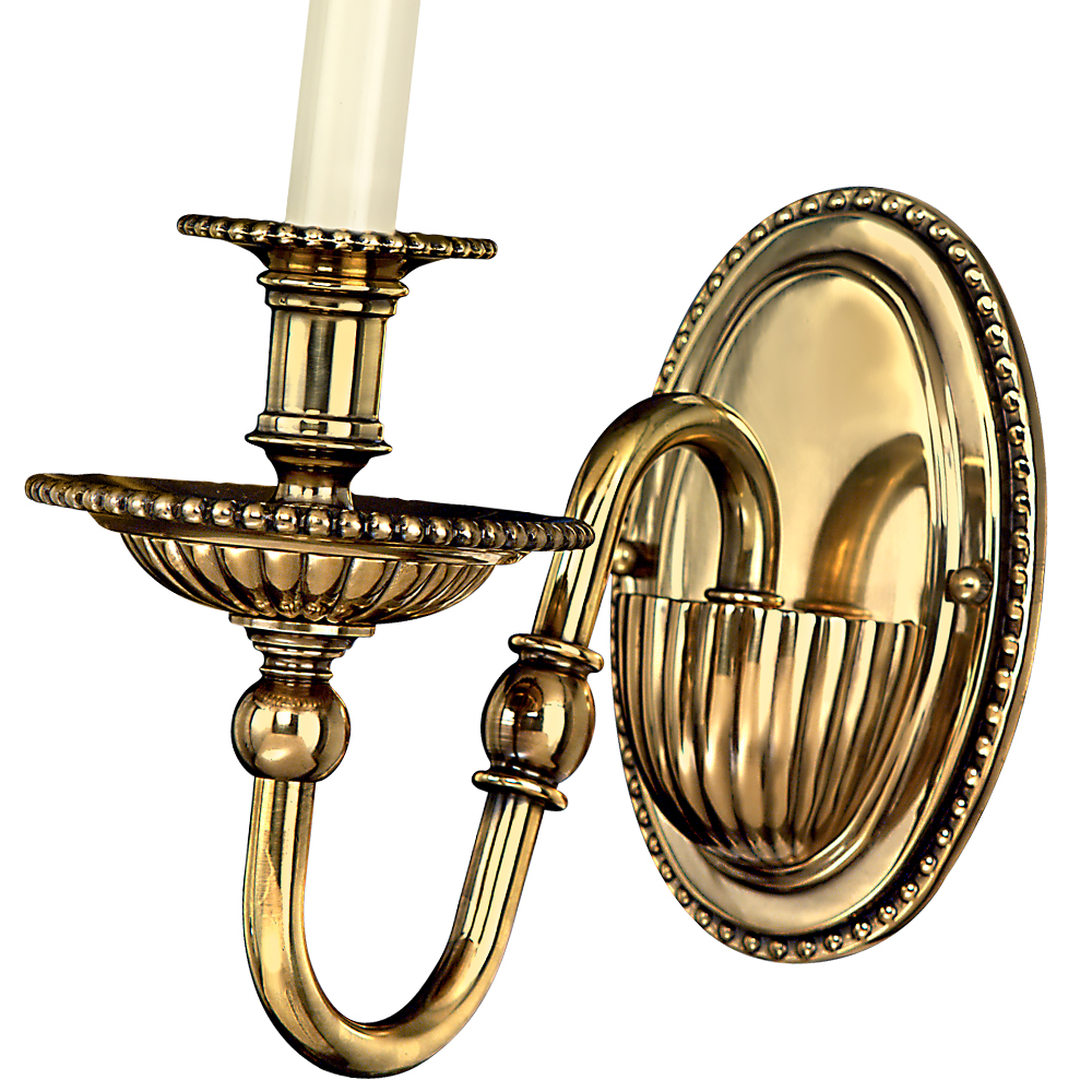 Classic Candle Style Solid Brass Wall Light