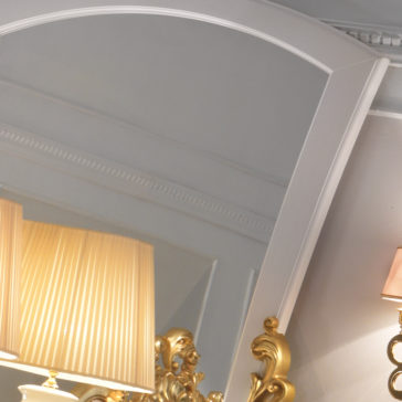 Captivating Gold Leaf And White Ornate Chest Of Drawers and Mirror Set
