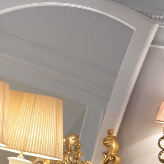 Captivating Gold Leaf And White Ornate Chest Of Drawers and Mirror Set