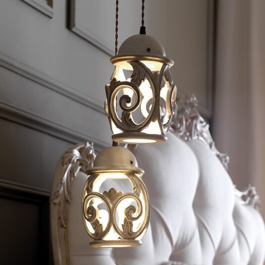Carved High End Designer Italian Lantern Pendant Light Carved High End Designer Italian Pendant Light