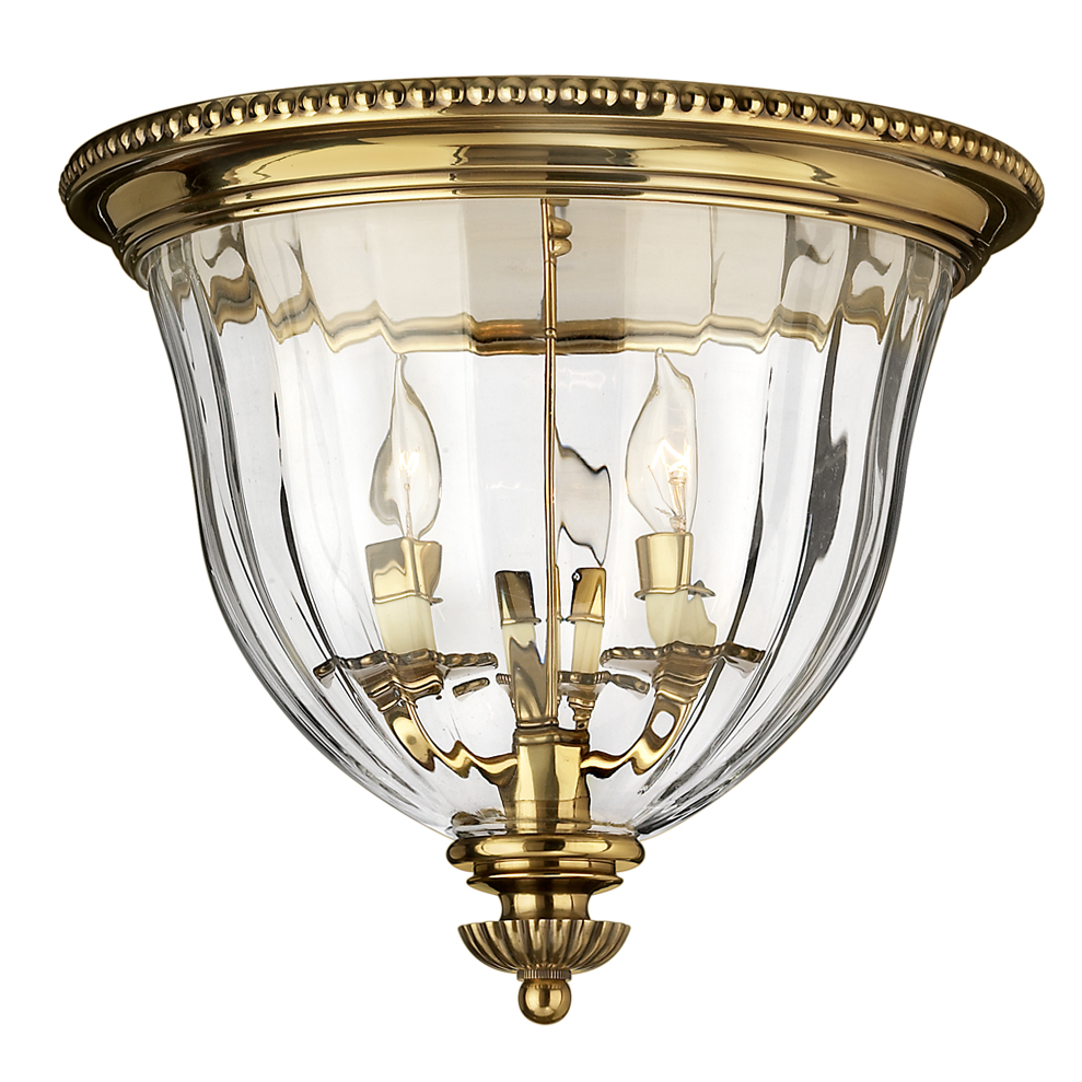 Classic Traditional Solid Brass Flush Ceiling Light