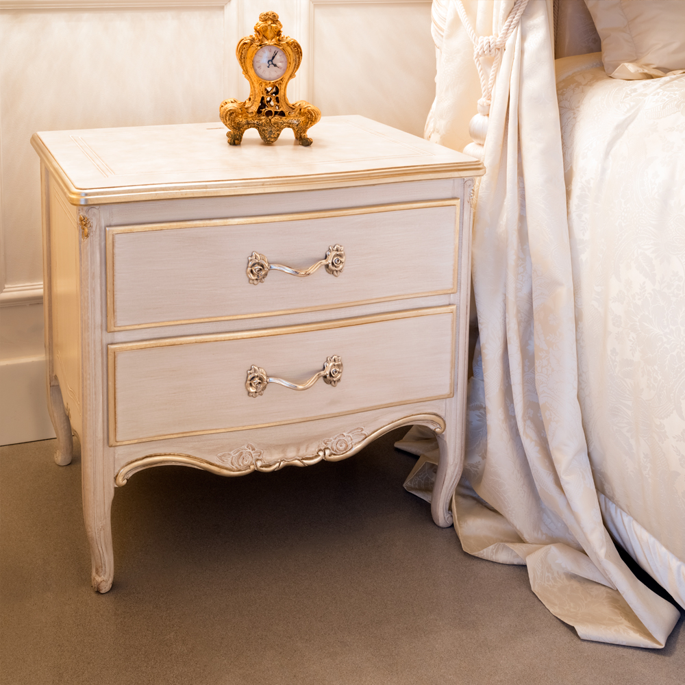 Luxury White Italian Designer Bedside Drawers