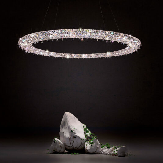 Contemporary Italian Designer Circular Crystal Chandelier