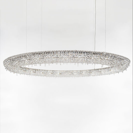 Contemporary Italian Designer Circular Crystal Chandelier