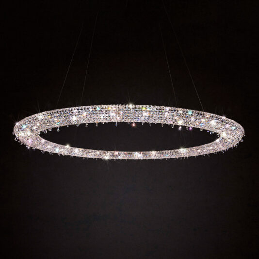 Contemporary Italian Designer Circular Crystal Chandelier