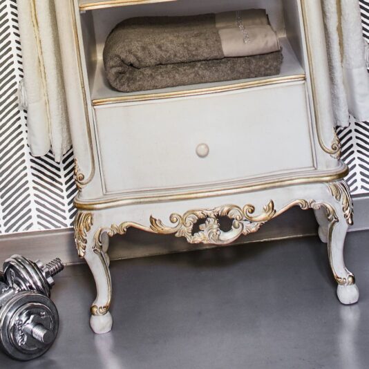 Classic Designer Italian Bathroom Towel Stand Cabinet