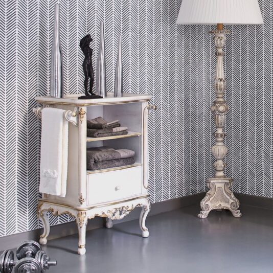 Classic Designer Italian Bathroom Towel Stand Cabinet