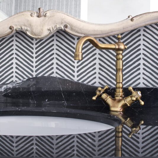 Classic Designer Italian Marble Bathroom Vanity Unit