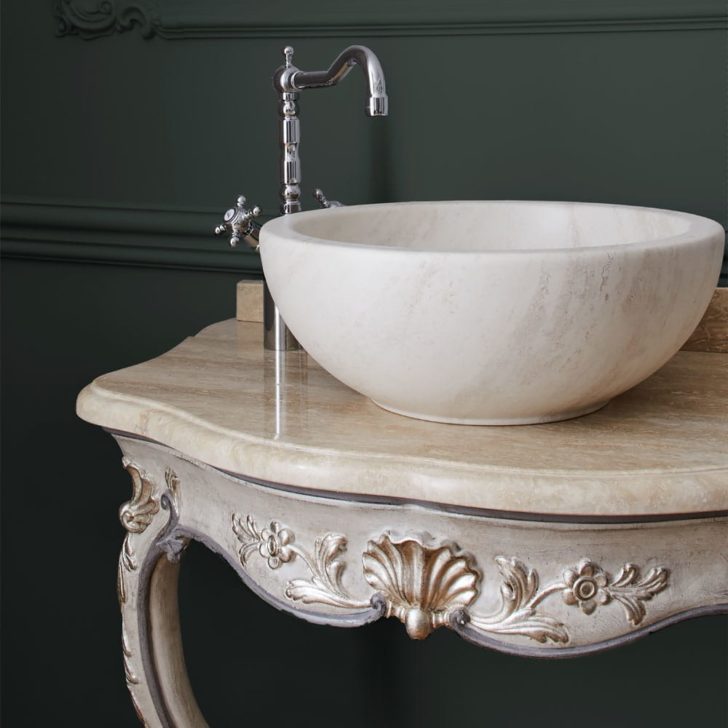 Classic Designer Italian Marble Bathroom Wall Mounted Basin