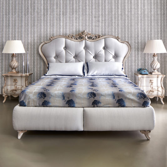 Classic Grey Italian Designer Storage Bed
