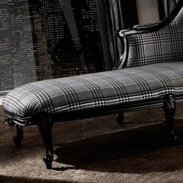 Classic Houndstooth Louis High End Designer Chaise Longue