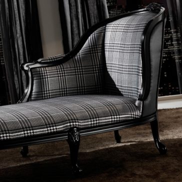 Classic Houndstooth Louis High End Designer Chaise Longue