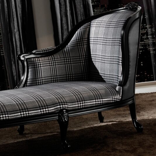 Classic Houndstooth Louis High End Designer Chaise Longue Classic Houndstooth Louis High End Designer Chaise Longue