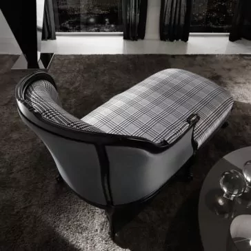 Classic Houndstooth Louis High End Designer Chaise Longue