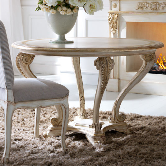 Classic Italian Baroque Inspired Round Dining Table
