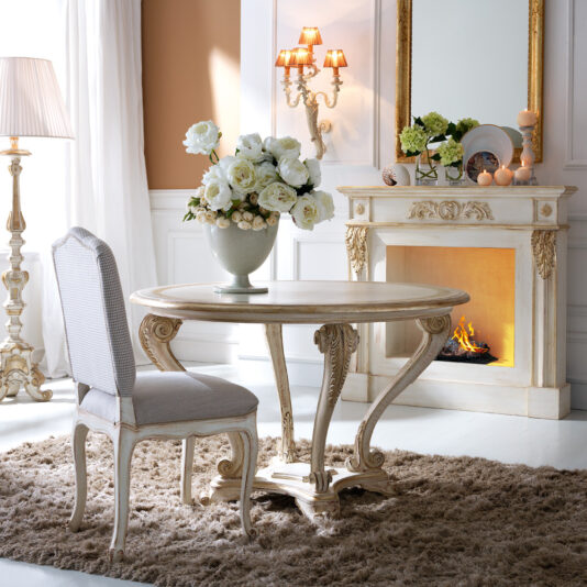Classic Italian Baroque Inspired Round Dining Table Classic Italian Baroque Inspired Round Dining Table