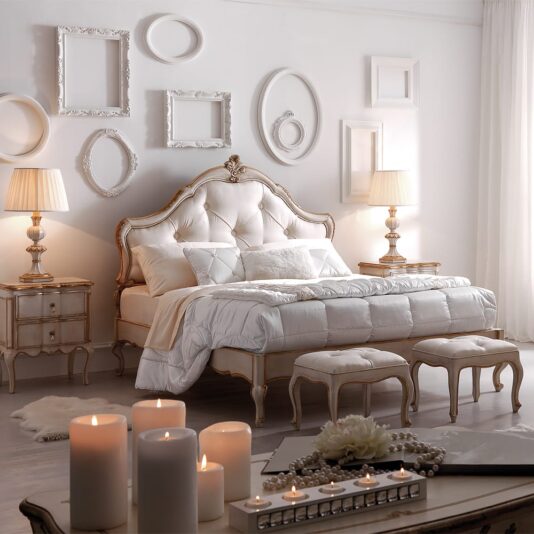 Classic Italian Button Upholstered Stool