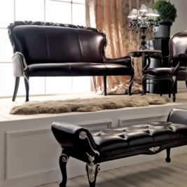Elegant Italian Designer Leather Day Sofa