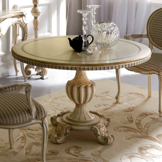 Classic Italian Designer Rococo Inspired Round Dining Table