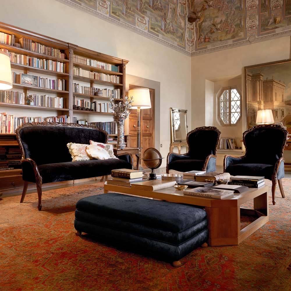 Classic Italian Designer Walnut Day Sofa