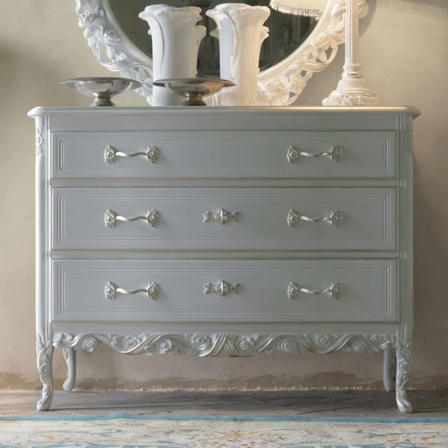 Classic Italian Rose and Ribbon Chest of Drawers - Juliettes Interiors