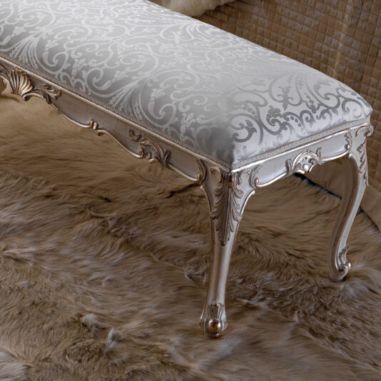 Classic Rococo Style Upholstered Bench Classic Rococo Style Upholstered Bench